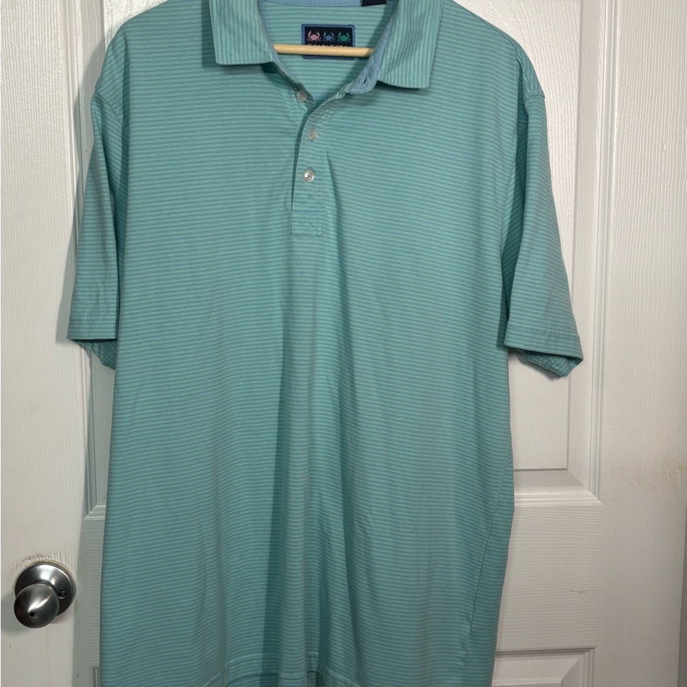 Charleston Threads Men's Green‎ Striped Polo Shirt